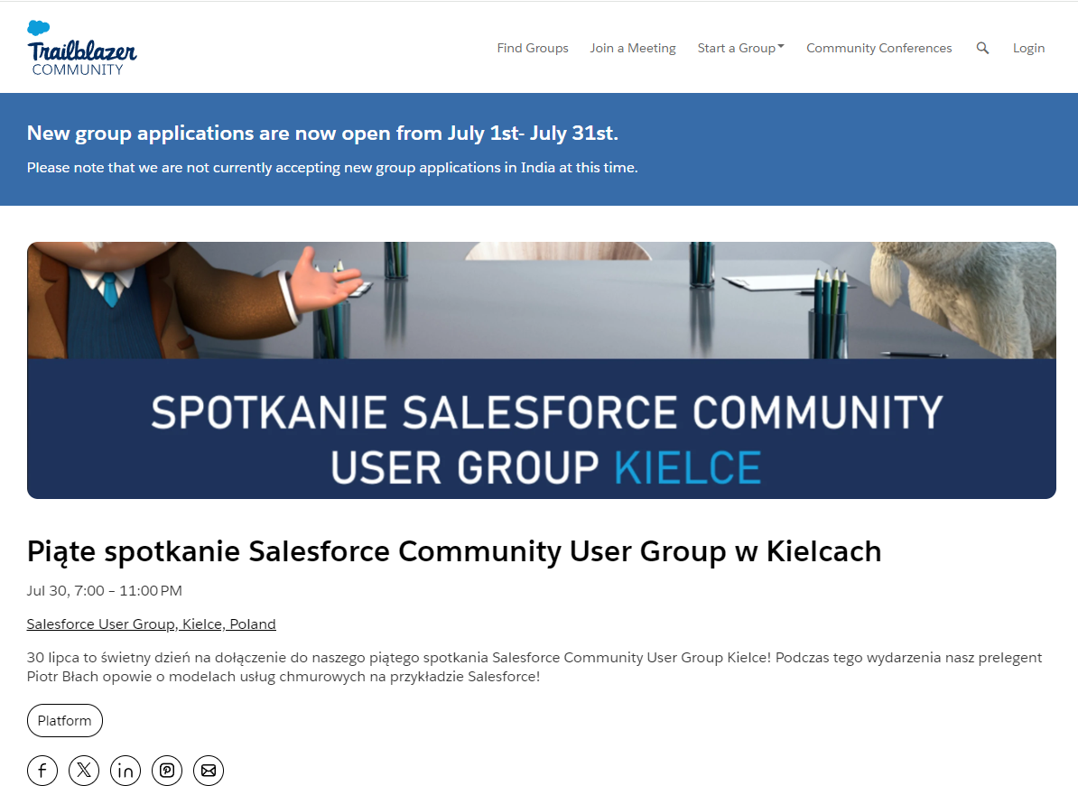 Salesforce User Group, Kielce, Poland