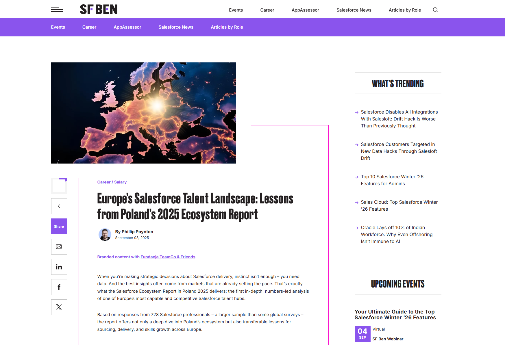 Polski raport Salesforce na łamach SalesforceBen